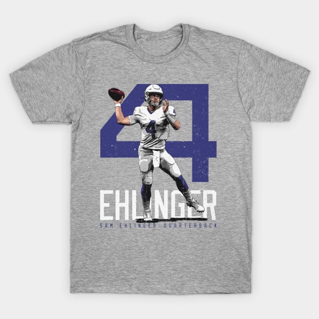 Sam Ehlinger Indianapolis Bold Number T-Shirt by Chunta_Design